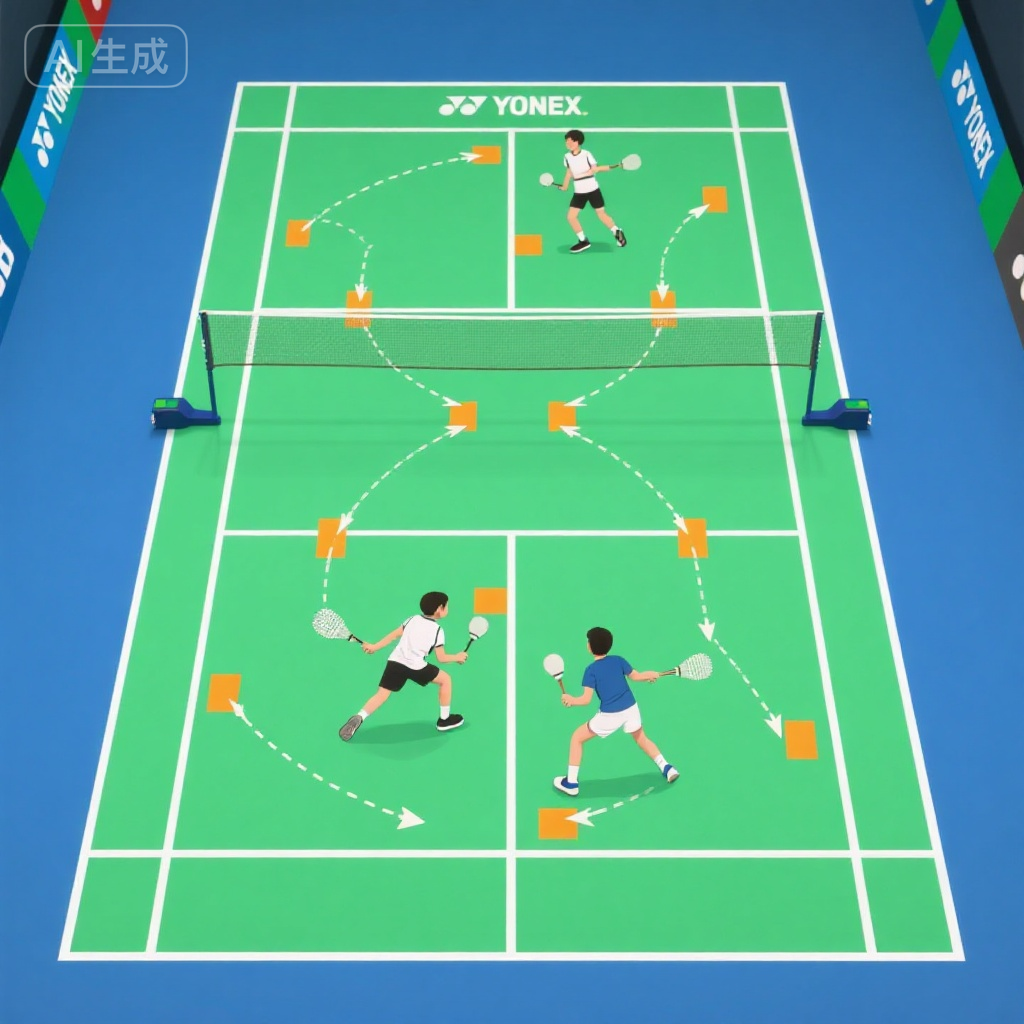 双打前后站位示范