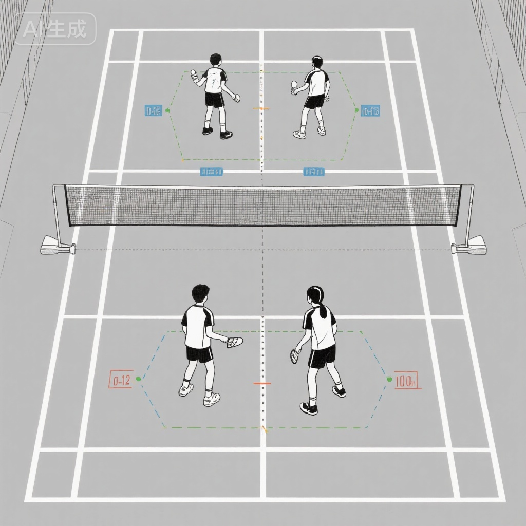 双打左右站位示范